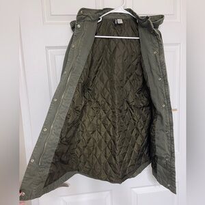 H&M - Sage Green Quilted Utility Jacket